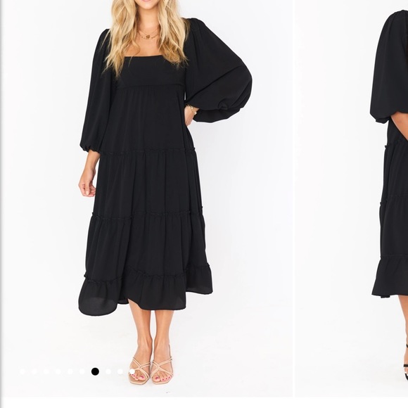 NWT Show Me Your Mumu Black Elaina Midi Dress - Picture 7 of 8